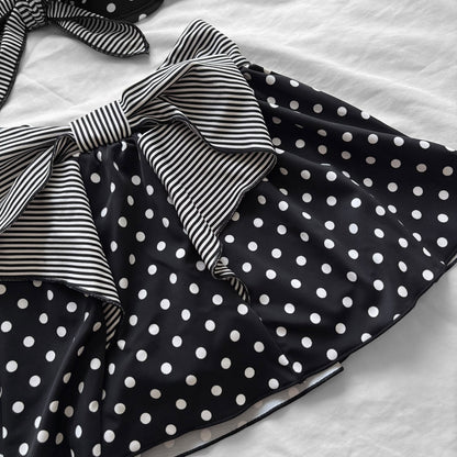 M size•Black dots & stripes bikini Set