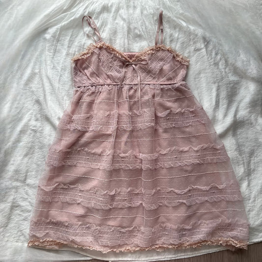 Pink lace babydoll
