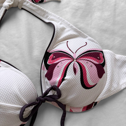 M size•Butterfly Rhinestone Y2K bikini Set