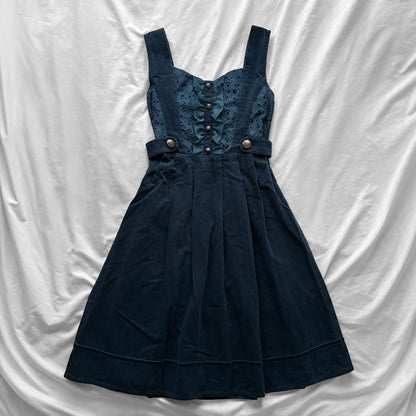 ‘Axes Femme’ Dark Turquoise Corduroy Dress