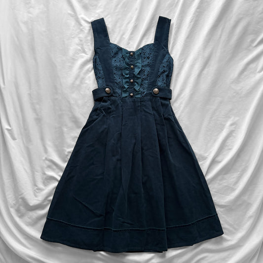 ‘Axes Femme’ Dark Turquoise Corduroy Dress