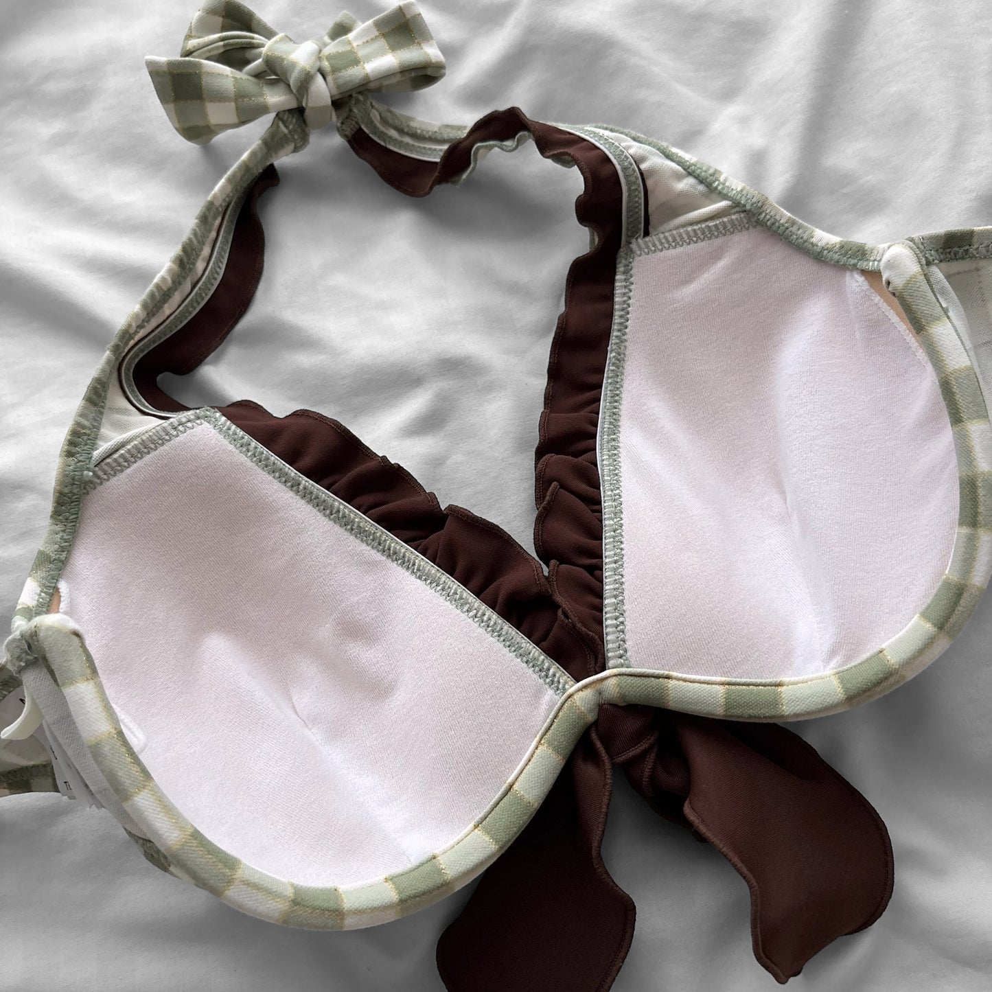 M size•green plaid bikini Set