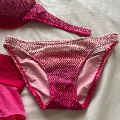 Layered sparkle pink bikini set