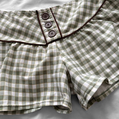 M size•green plaid bikini Set