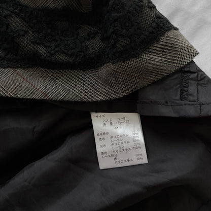 ‘Axes Femme’ Grey Plaid Gothic Dress