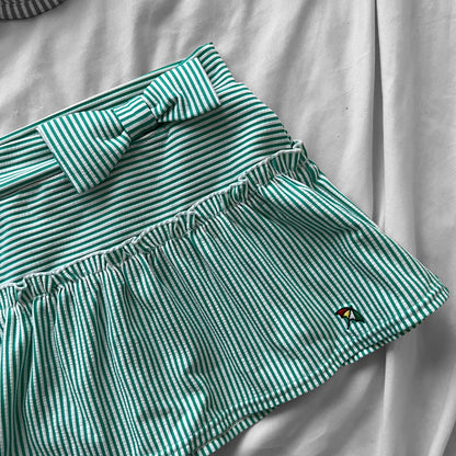 M size•Mint Green stripes bikini Set