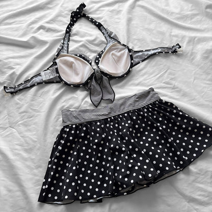 M size•Black dots & stripes bikini Set
