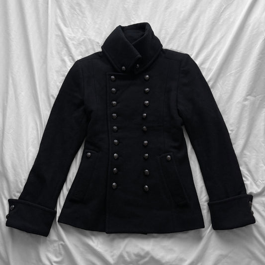 Black Napoleon Peacoat Coat