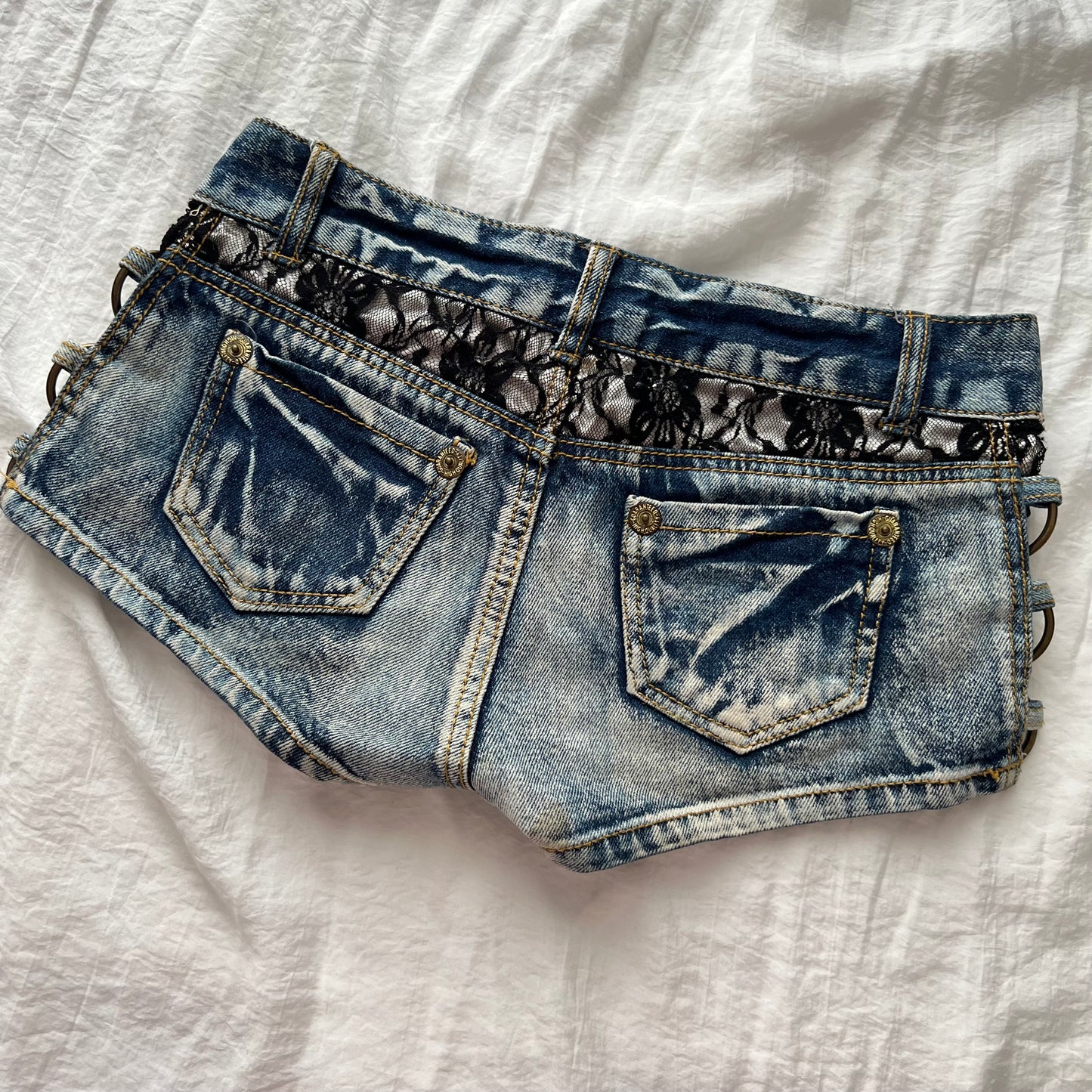 Denim gold shorts