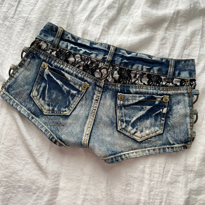 Denim gold shorts