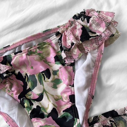 S size•Pink Floral & lace bikini Set