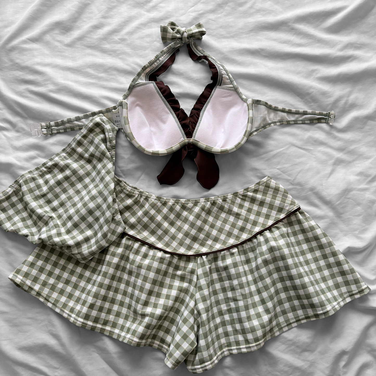M size•green plaid bikini Set