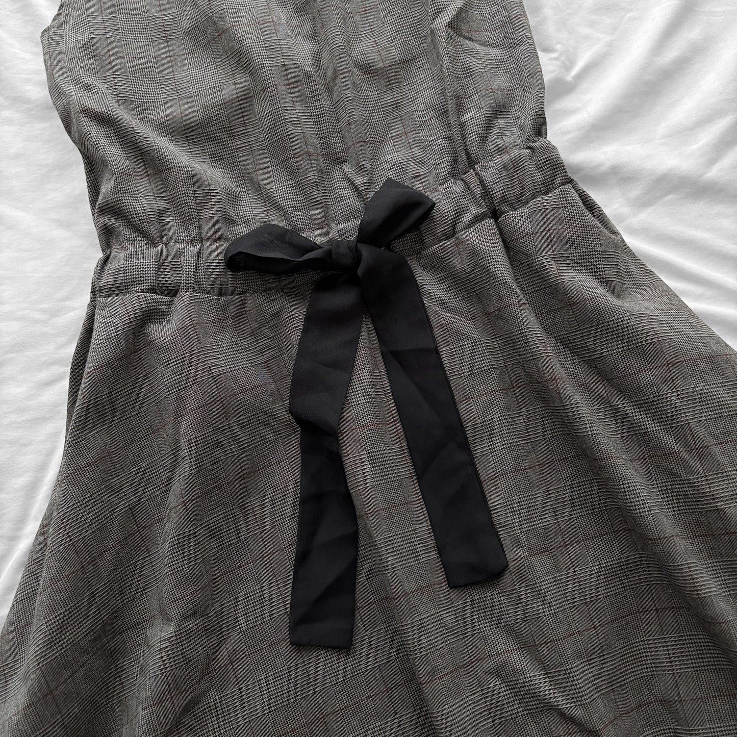 ‘Axes Femme’ Grey Plaid Gothic Dress