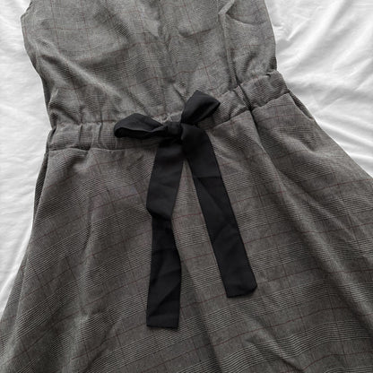 ‘Axes Femme’ Grey Plaid Gothic Dress