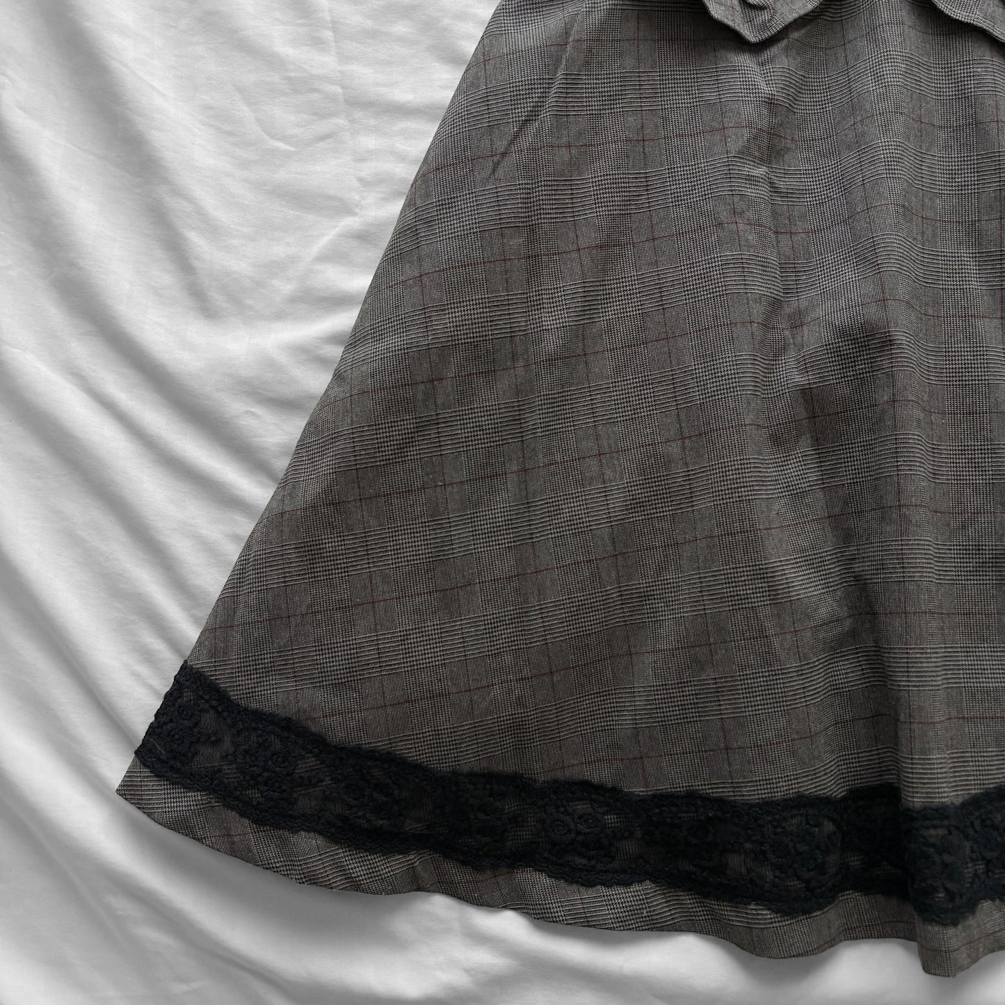 ‘Axes Femme’ Grey Plaid Gothic Dress
