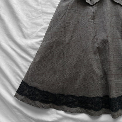‘Axes Femme’ Grey Plaid Gothic Dress