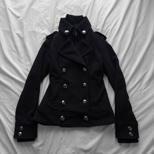 Black Peacoat layered Jacket