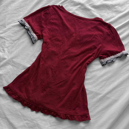 ‘Axes Femme’ Corset Cherry Red Top