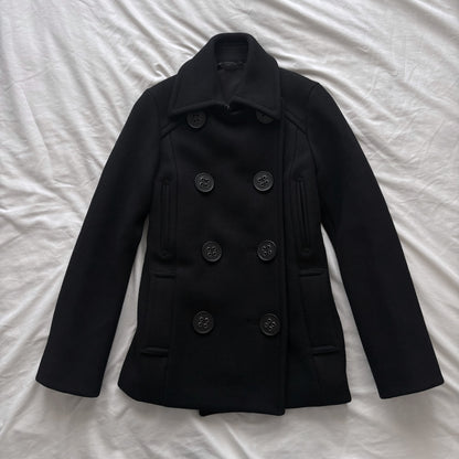 Big Buttoned Black Peacoat