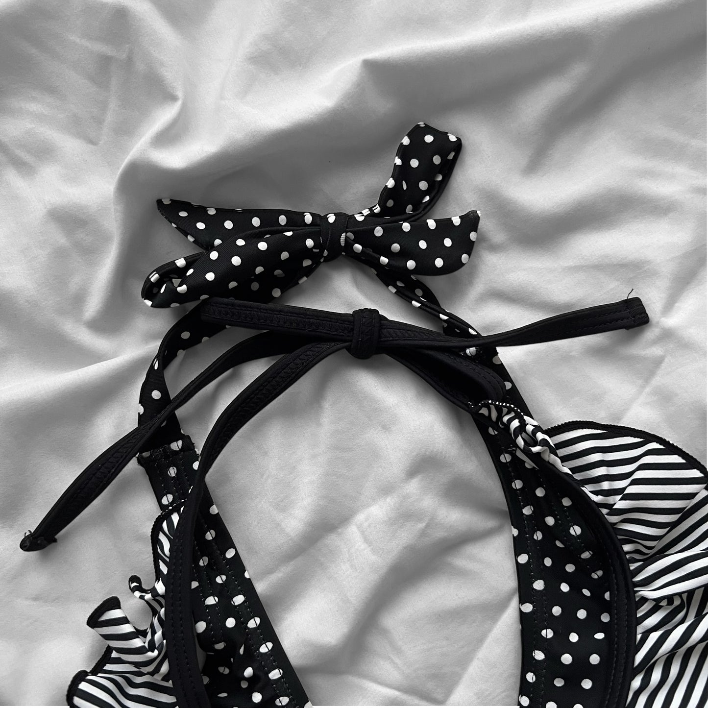 M size•Black dots & stripes bikini Set