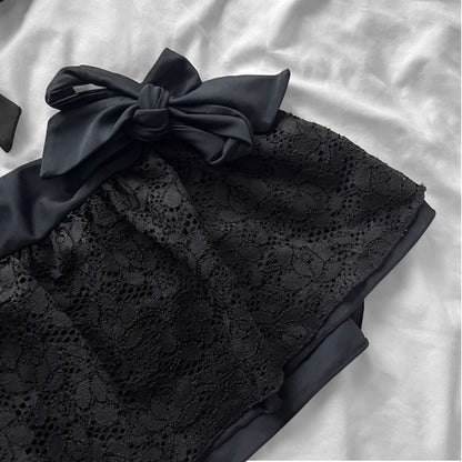 M size•Black lace & frills bikini Set