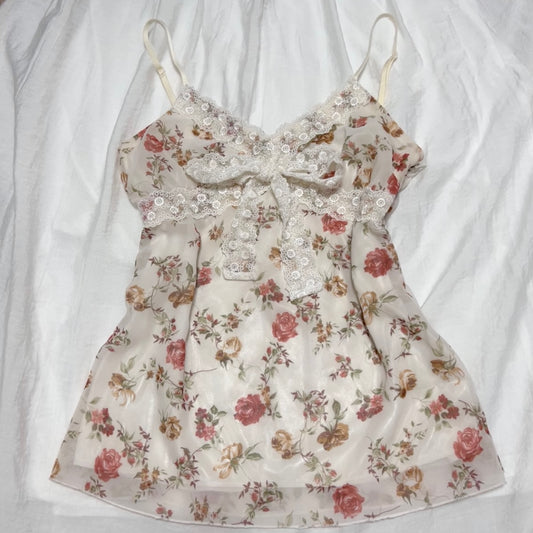 Shoujo floral lace cami