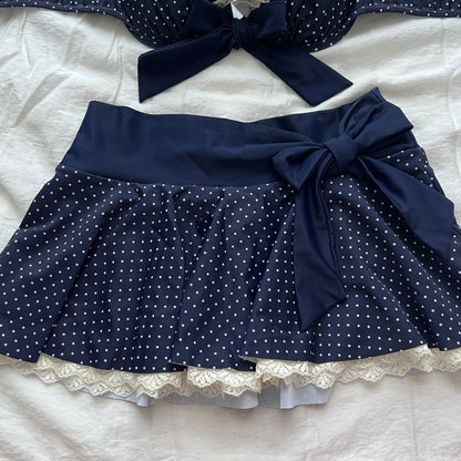 Navy lace bikini set