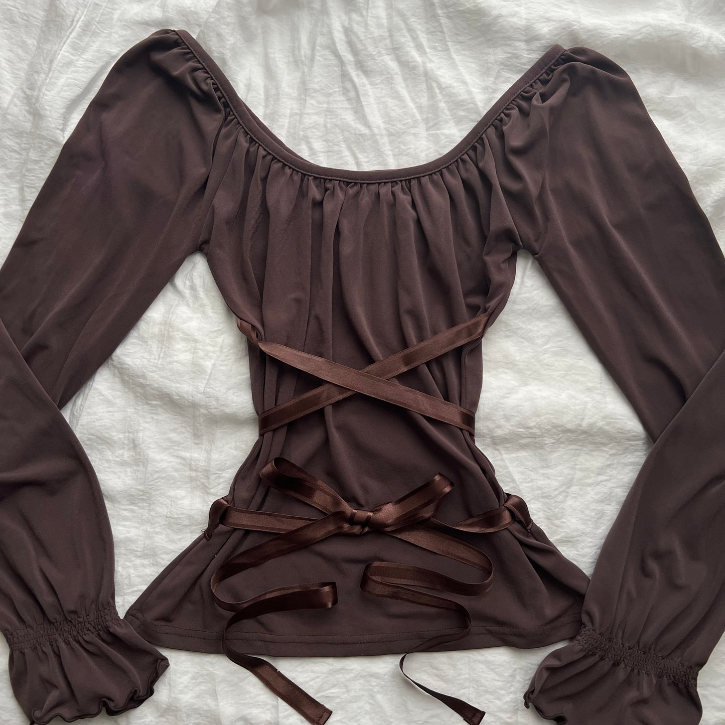 Ribbon brown top