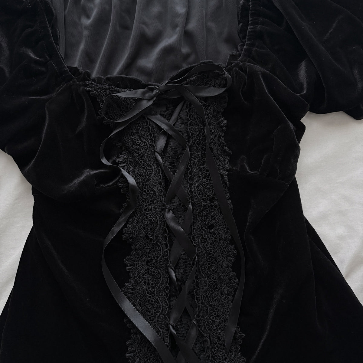 ‘Axes Femme’ Black Velvety Corset Top