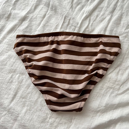 Sparkly striped brown bikini set