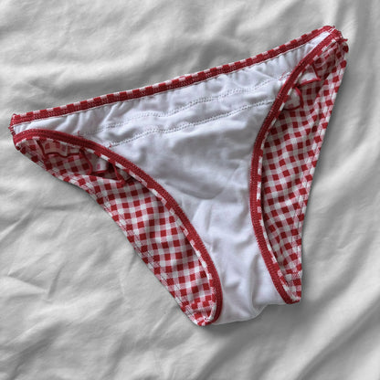 M size•Red plaid & lace bikini Set