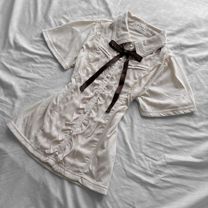 ‘Axes Femme’ Creamy Lace & Frills Top