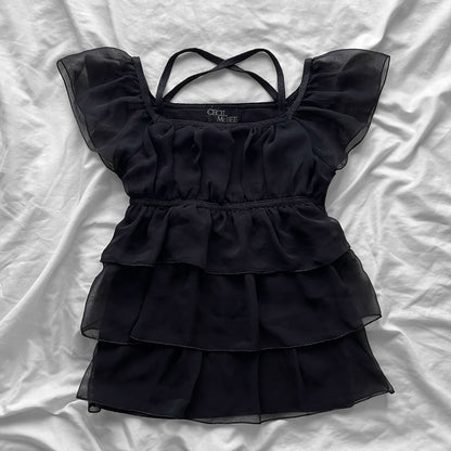 Rare Black frills top