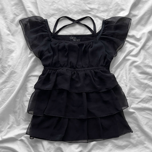 Rare Black frills top