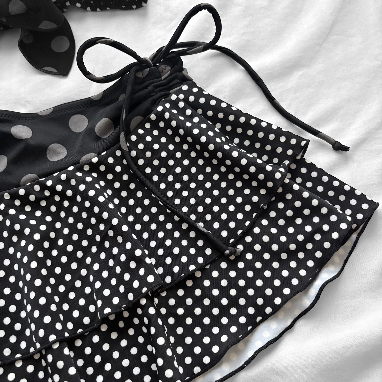 M size•Black layered dots bikini Set