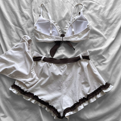 M size•Black frills bikini Set