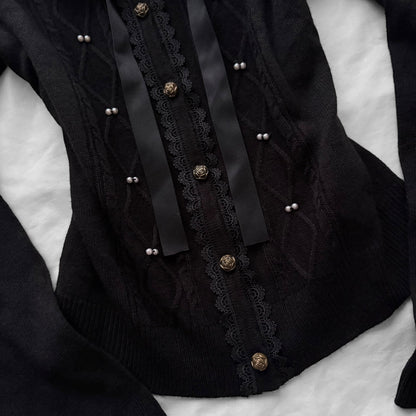 ‘Axes Femme’ Cardigan Top with Faux Fur