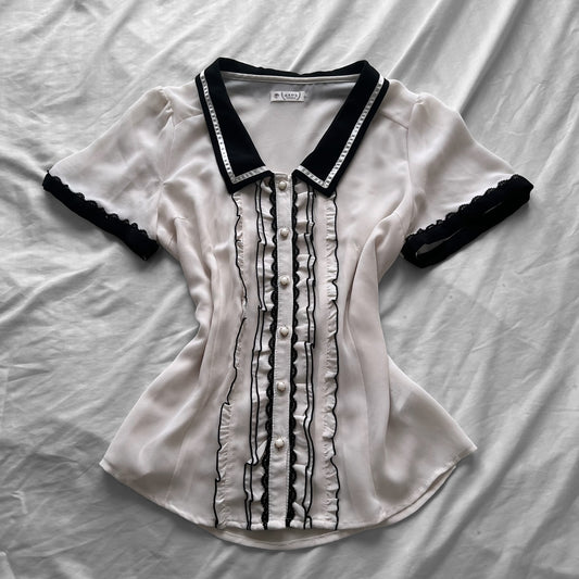 ‘Axes Femme’ Coquette Collar Top