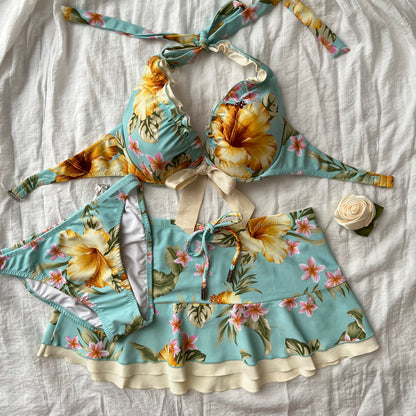 Blue Floral bikini set