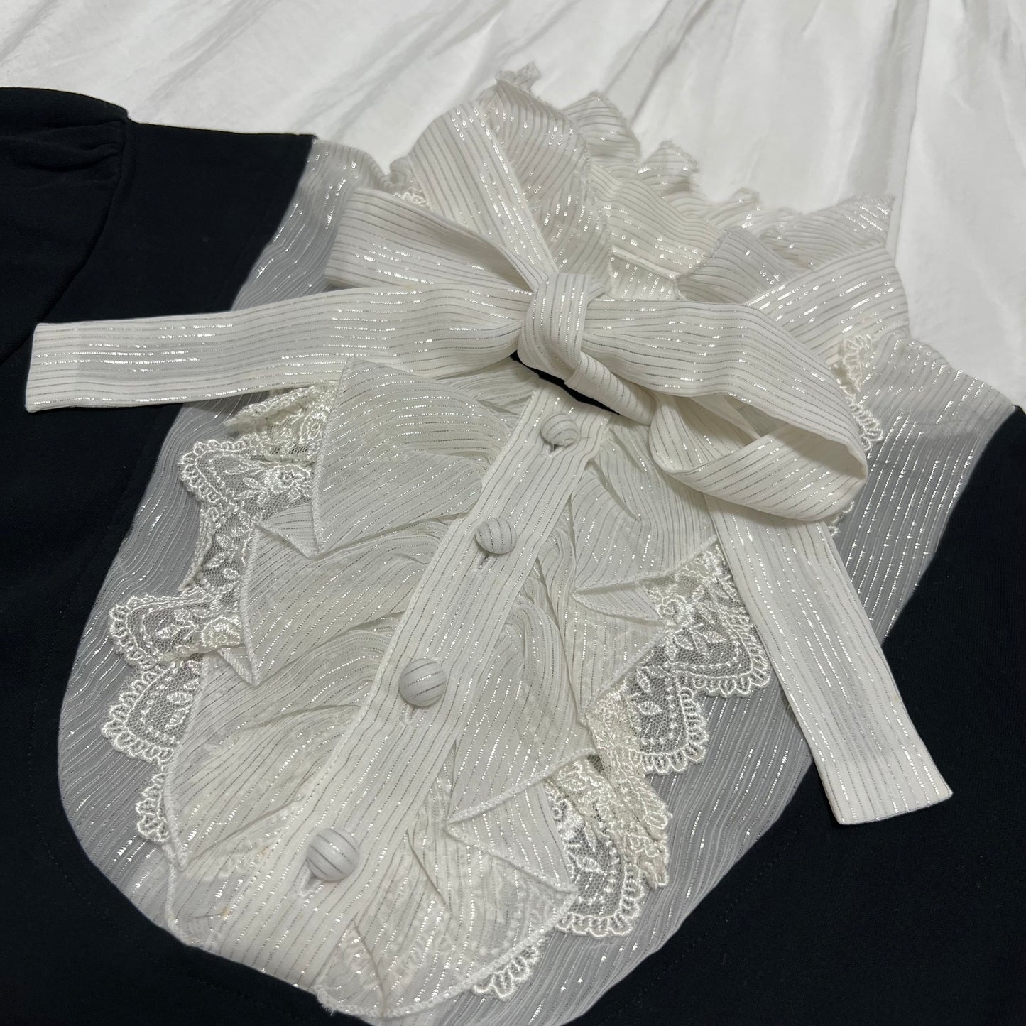 Black layered lace top