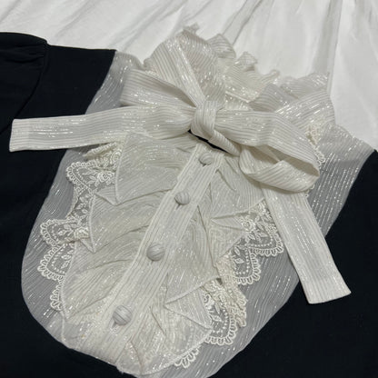 Black layered lace top