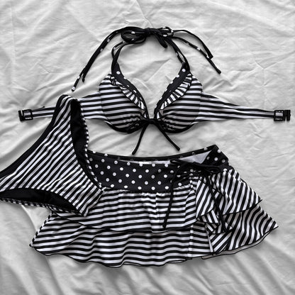 M size•Black dots & stripes bikini Set
