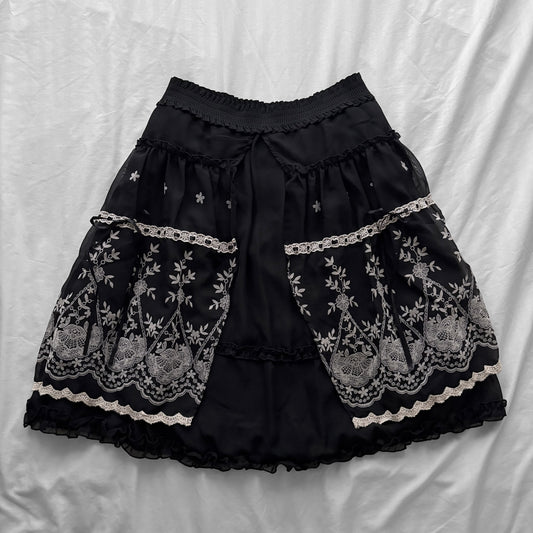 ‘Axes Femme’ Black Frilly Skirt