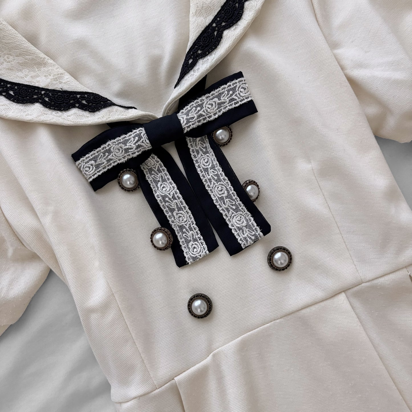 ‘Axes Femme’ Creamy Sailor Dress