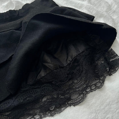 Black layers lace skirt