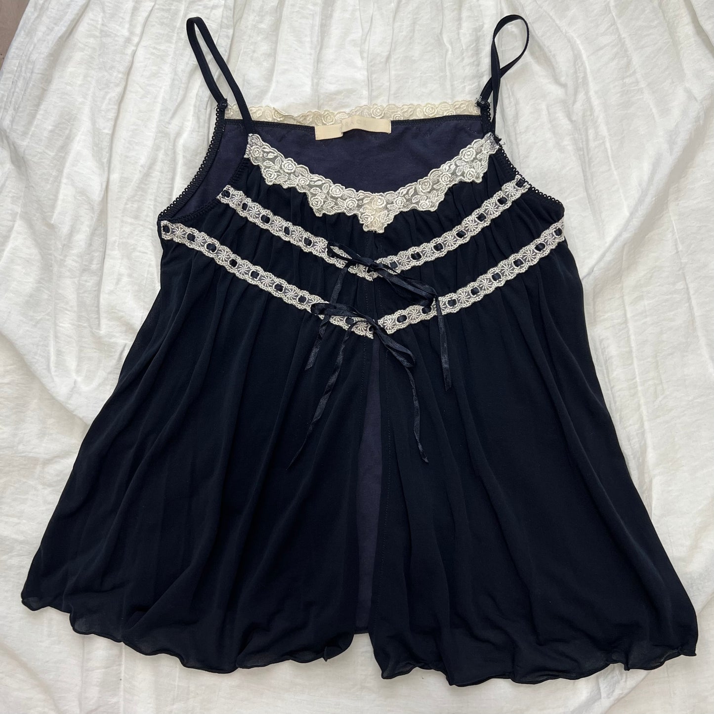 Navy ribbon cami