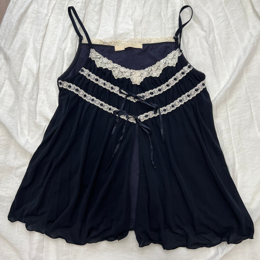 Navy ribbon cami