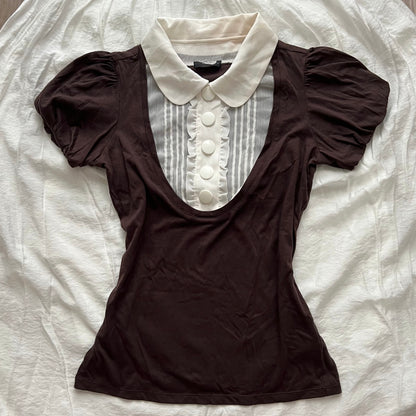 Dark brown top