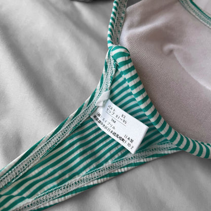 M size•Mint Green stripes bikini Set
