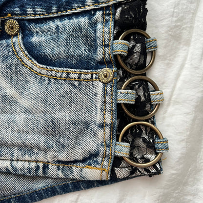 Denim gold shorts